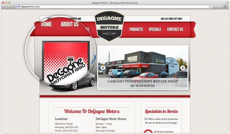 Degagne Motors Web Snapshot